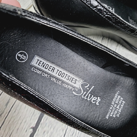 TENDER TOOTSIES | Silver slipon wedge heel comfort shoes - Picture 11 of 11